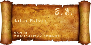 Balla Malvin névjegykártya