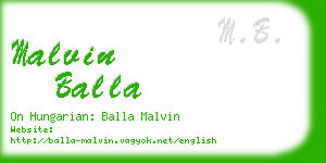 malvin balla business card